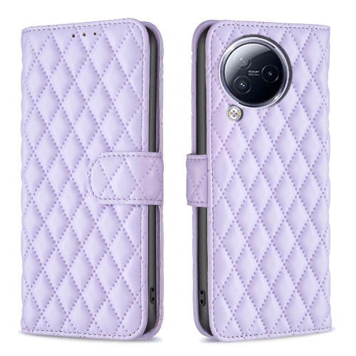 

For Xiaomi Civi 3 5G Diamond Lattice Wallet Leather Flip Phone Case(Purple)