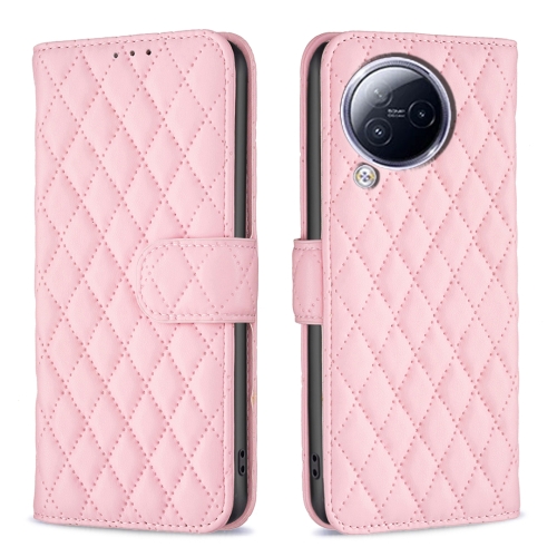 

For Xiaomi Civi 3 5G Diamond Lattice Wallet Leather Flip Phone Case(Pink)