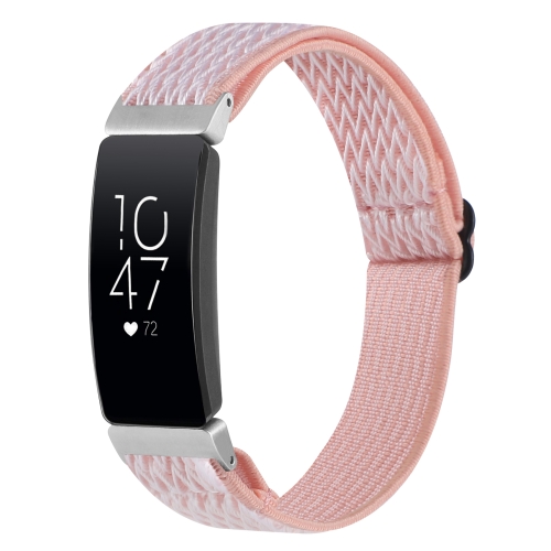 

For Fitbit Inspire 2 Buckle Wave Braided Nylon Watch Band(Pink)