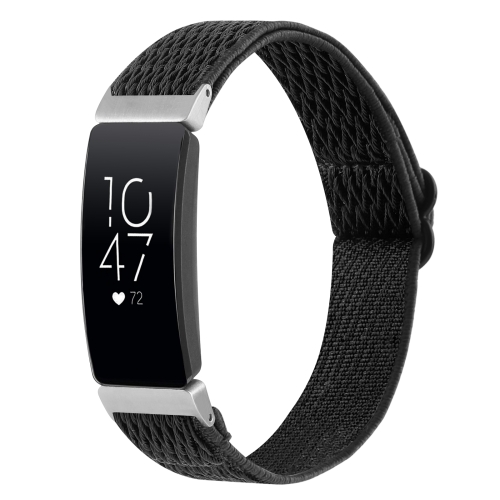 

For Fitbit Inspire Buckle Wave Braided Nylon Watch Band(Black)