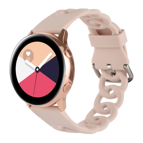 

20mm Donut Hollow Silicone Watch Band(Sand Pink)