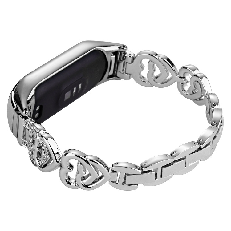 

For Xiaomi Mi Band 7 Universal Diamond Metal Watch Band(Silver)
