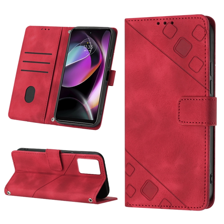 

For Motorola Moto G 5G 2023 Skin-feel Embossed Leather Phone Case(Red)