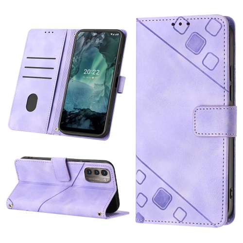 

For Nokia G21 / G11 Skin-feel Embossed Leather Phone Case(Light Purple)