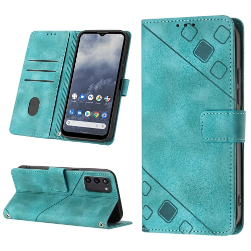 

For Nokia G100 Skin-feel Embossed Leather Phone Case(Green)
