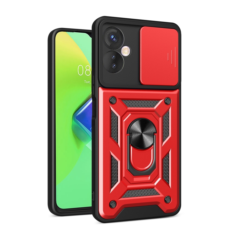 

For Tecno Spark 9 Pro Sliding Camera Cover Design Phone Case(Red)