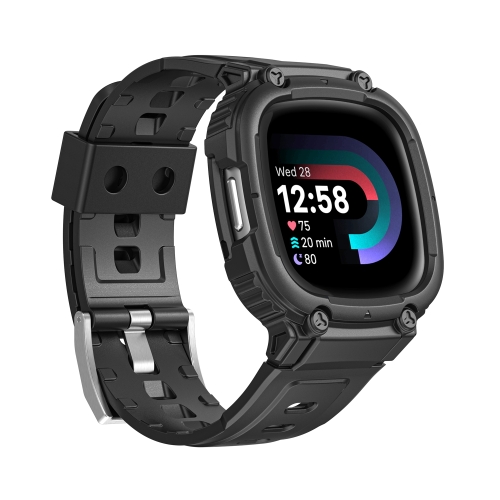 

For Fitbit Versa 4 / 3 / Sense 2 / Sense 1 Armor Integrated TPU Watch Band(Black)