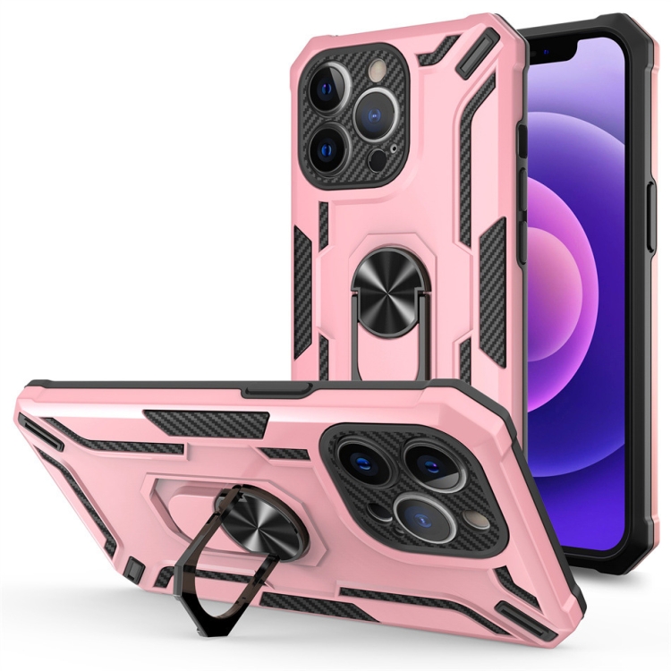 

For iPhone 12 Pro Warship Armor 2 in 1 Shockproof Phone Case(Rose Gold)