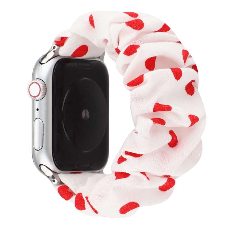 SUNSKY - Para Apple Watch Series 6 y SE y 5 y 4 40 mm / 3 y 2 y 1 Tela de  38 mm + Correa de reloj de acero inoxidable para el cabello (punto rojo)