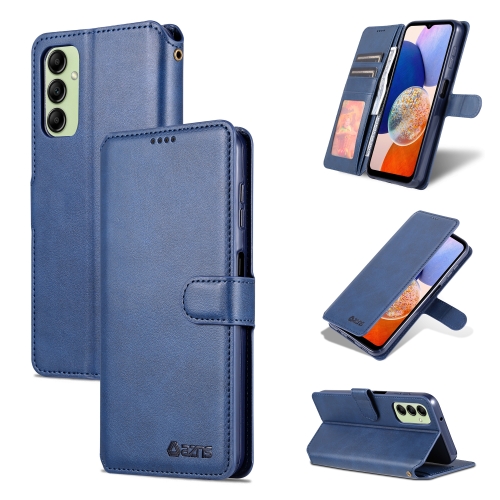 

For Samsung Galaxy A14 5G AZNS Calf Texture Horizontal Flip Leather Phone Case(Blue)