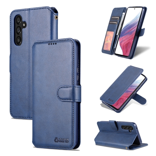 

For Samsung Galaxy A54 5G AZNS Calf Texture Horizontal Flip Leather Phone Case(Blue)