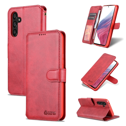 

For Samsung Galaxy A54 5G AZNS Calf Texture Horizontal Flip Leather Phone Case(Red)