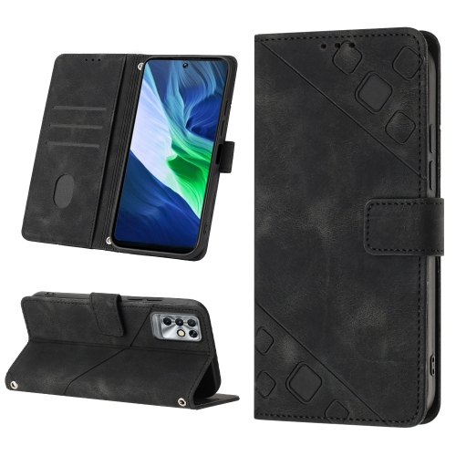 

For Infinix Note 11i / Note 10 Skin-feel Embossed Leather Phone Case(Black)