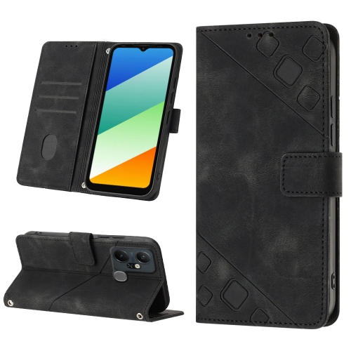 

For Infinix Smart 6 Plus X6823 Skin-feel Embossed Leather Phone Case(Black)