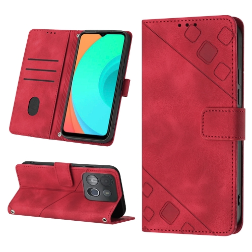 

For Infinix Smart 7 X6515 Skin-feel Embossed Leather Phone Case(Red)