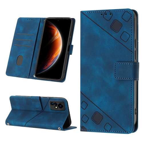 

For Infinix Zero X Neo X6810 Skin-feel Embossed Leather Phone Case(Blue)