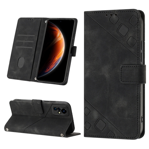 

For Infinix Zero X / Zero X Pro X6811 Skin-feel Embossed Leather Phone Case(Black)