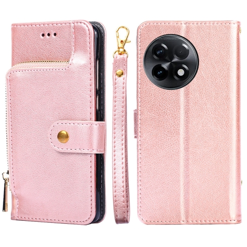

For OnePlus Ace 2/11R Zipper Bag Leather Phone Case(Rose Gold)