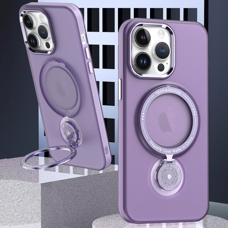 

For iPhone 14 Pro Max 360 Degree Rotation Holder MagSafe Magnetic Phone Case(Purple)