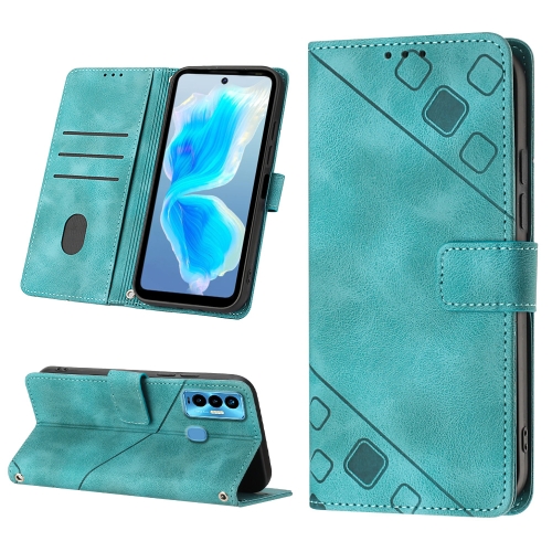 

For Tecno Camon 18i Skin-feel Embossed Leather Phone Case(Green)