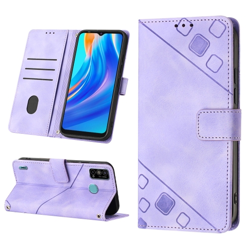 

For Tecno Spark Go 2021 Skin-feel Embossed Leather Phone Case(Light Purple)