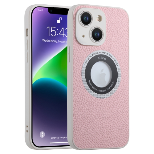

For iPhone 14 Plus Glitter Lens MagSafe Magnetic Phone Case(Pink)