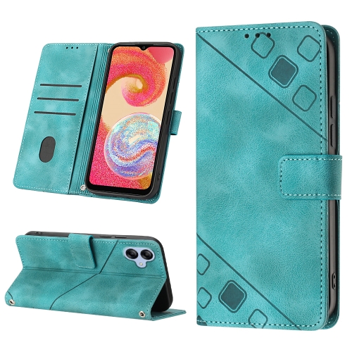 

For Samsung Galaxy A04e / F04 / M04 Skin-feel Embossed Leather Phone Case(Green)