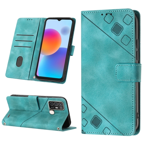 

For ZTE Blade A52 Skin-feel Embossed Leather Phone Case(Green)