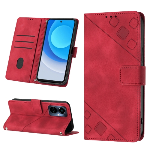 

For Tecno Camon 19 Pro 5G Skin-feel Embossed Leather Phone Case(Red)