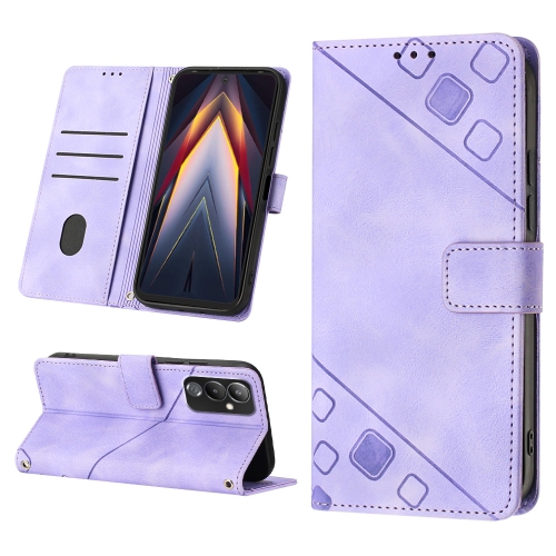 

For Tecno Pova 4 LG7n Skin-feel Embossed Leather Phone Case(Light Purple)