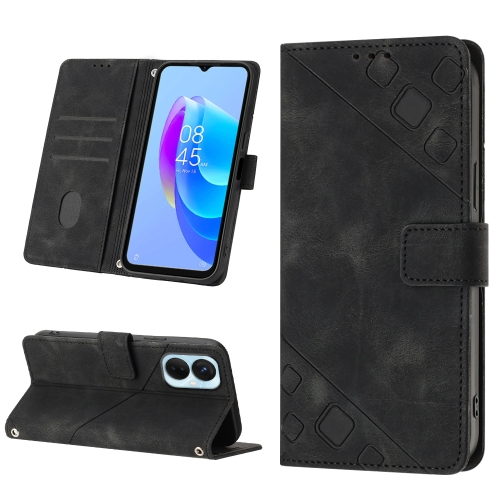 

For Tecno Spark 9 Pro / Spark 9T Skin-feel Embossed Leather Phone Case(Black)