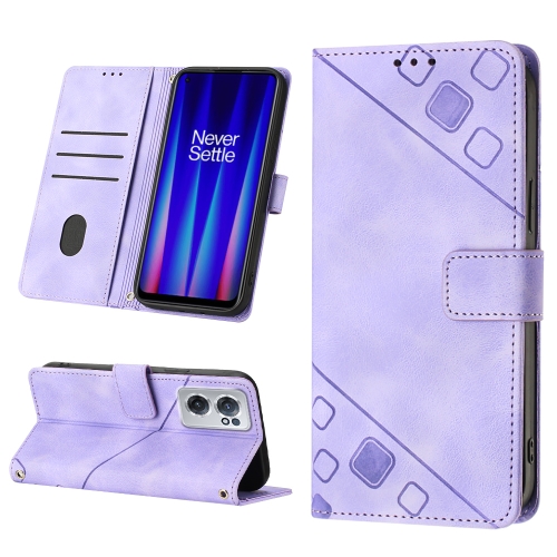 

For OnePlus Nord CE 2 5G Skin-feel Embossed Leather Phone Case(Light Purple)