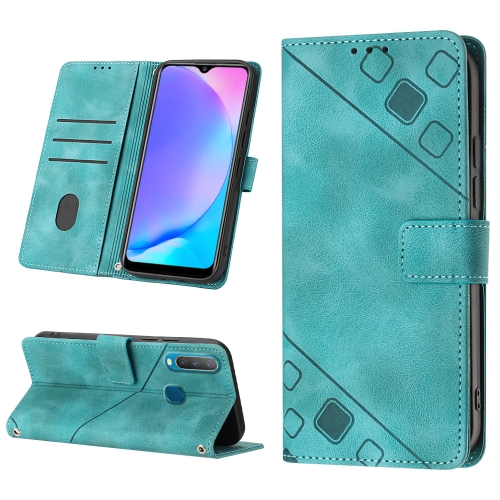 

For vivo Y17 / Y15 / Y12 / U10 / Y11 / Y3 Skin-feel Embossed Leather Phone Case(Green)