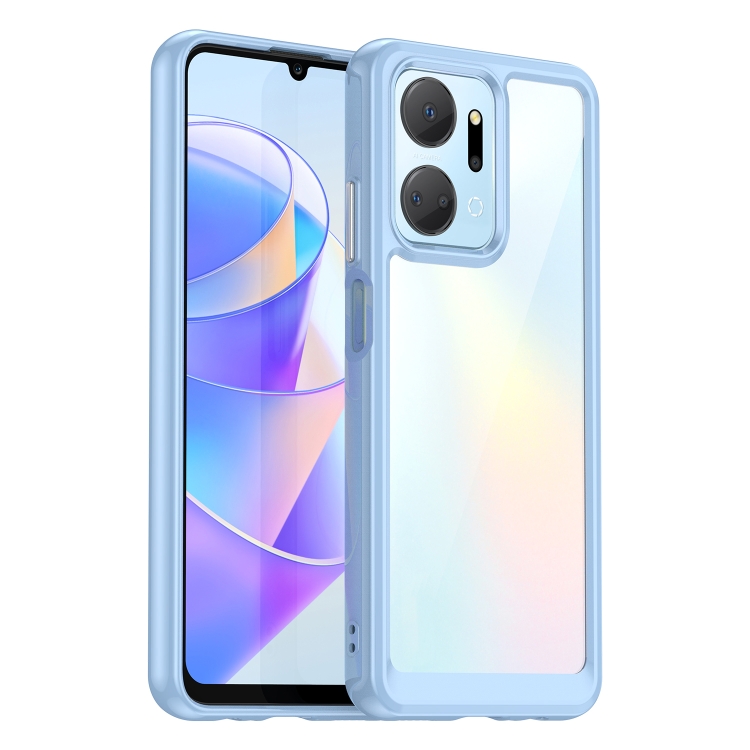 

For Honor X7A Colorful Series Acrylic + TPU Phone Case(Blue)