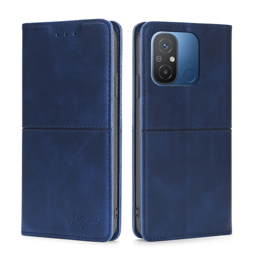 

For Xiaomi Redmi 12C 4G Cow Texture Magnetic Horizontal Flip Leather Phone Case(Blue)