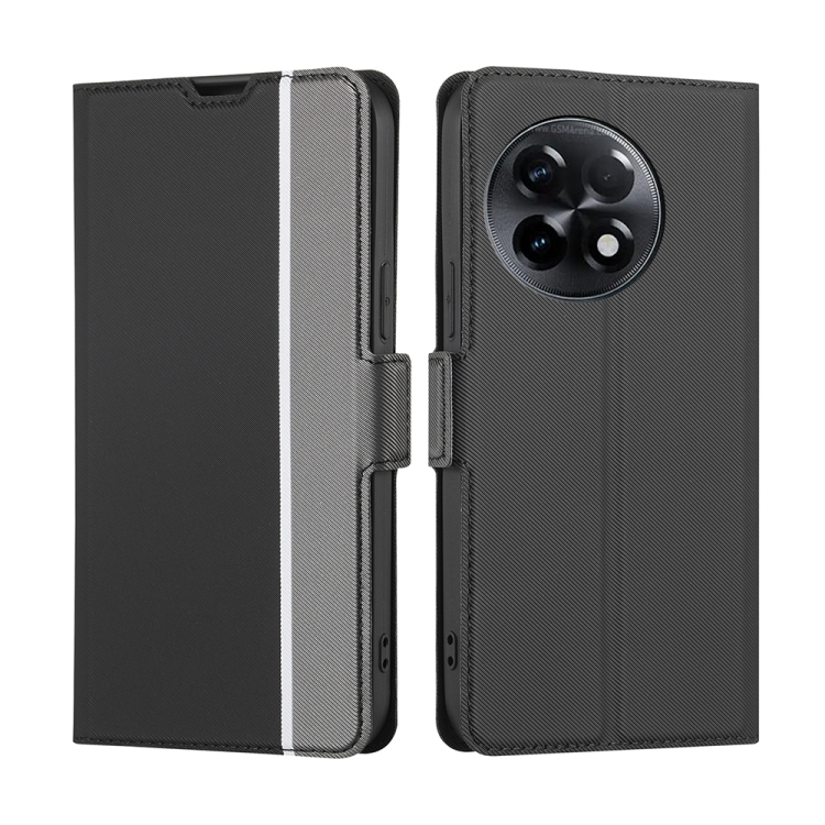 

For OnePlus Ace 2/11R Twill Texture Side Buckle Leather Phone Case(Black)