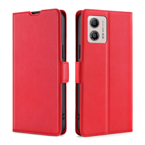 

For Motorola Moto G53 5G/G13 4G/G23 4G Ultra-thin Voltage Side Buckle Horizontal Flip Leather Phone Case(Red)