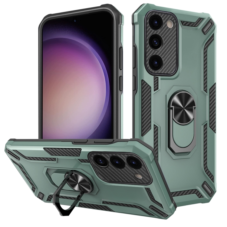

For Samsung Galaxy S23+ 5G Warship Armor 2 in 1 Shockproof Phone Case(Dark Green)