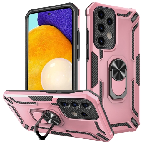 

For Samsung Galaxy A52 5G / 4G Warship Armor 2 in 1 Shockproof Phone Case(Rose Gold)