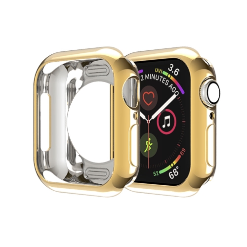 

For Apple Watch Series 3 & 2 & 1 38mm Plating TPU Round Hole Hollowing Protective Case(Gold)