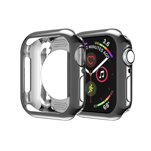 

For Apple Watch Series 5 & 4 44mm Plating TPU Round Hole Hollowing Protective Case(Black)