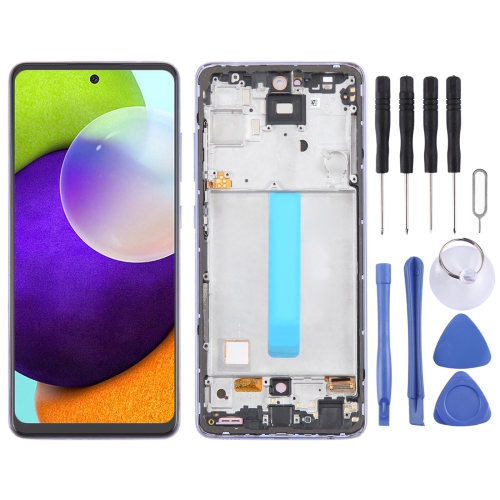 

For Samsung Galaxy A52 4G SM-A525 6.43 inch OLED LCD Screen Digitizer Full Assembly with Frame (Purple)