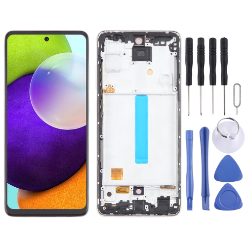 

For Samsung Galaxy A52 4G SM-A525 6.43 inch OLED LCD Screen Digitizer Full Assembly with Frame (White)