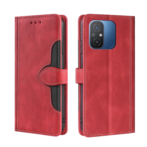 

For Xiaomi Redmi 12C 4G Skin Feel Magnetic Buckle Leather Phone Case(Red)