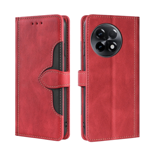 

For OnePlus Ace 2/11R Skin Feel Magnetic Buckle Leather Phone Case(Red)