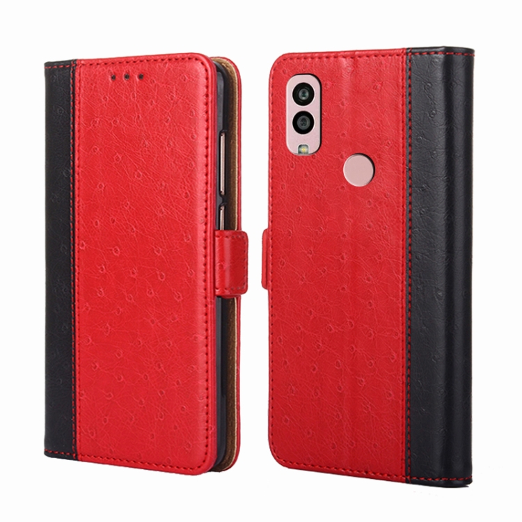 

For Kyocera Android One S10 Ostrich Texture Flip Leather Phone Case(Red)