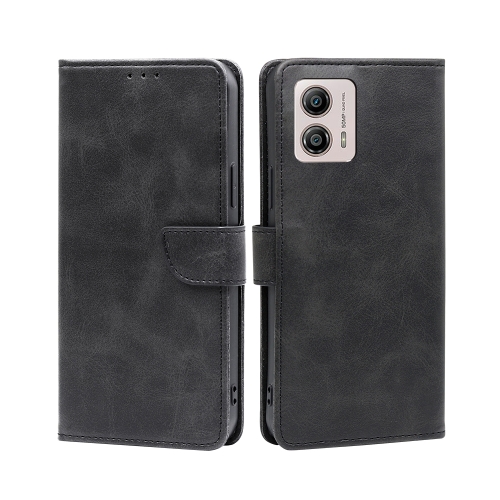 

For Motorola Moto G53 5G/G13 4G/G23 4G Calf Texture Buckle Flip Leather Phone Case(Black)