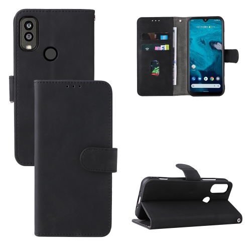 

For Kyocera Android One S10 Skin Feel Magnetic Flip Leather Phone Case(Black)