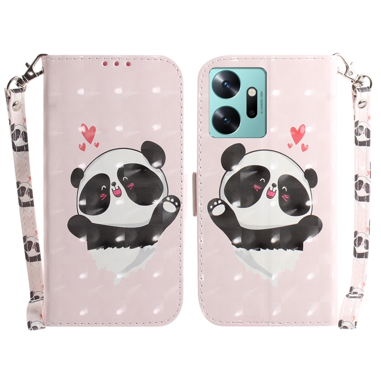 

For Infinix Zero 20 / X6821 3D Colored Horizontal Flip Leather Phone Case(Heart Panda)