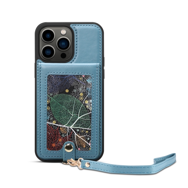 

For iPhone 14 ESEBLE Star Series Lanyard Holder Card Slot Phone Case(Blue)